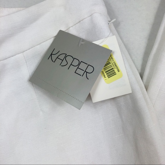 NWT Kasper Linen Straight Leg Pants | Lily White | Size 6 - Picture 11 of 11